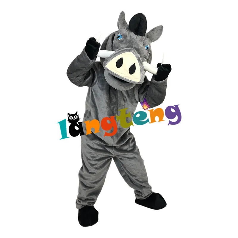 969 Grey Wild Boar Mascot Costume Character Adult Cartoon Outfit Marketing Planning