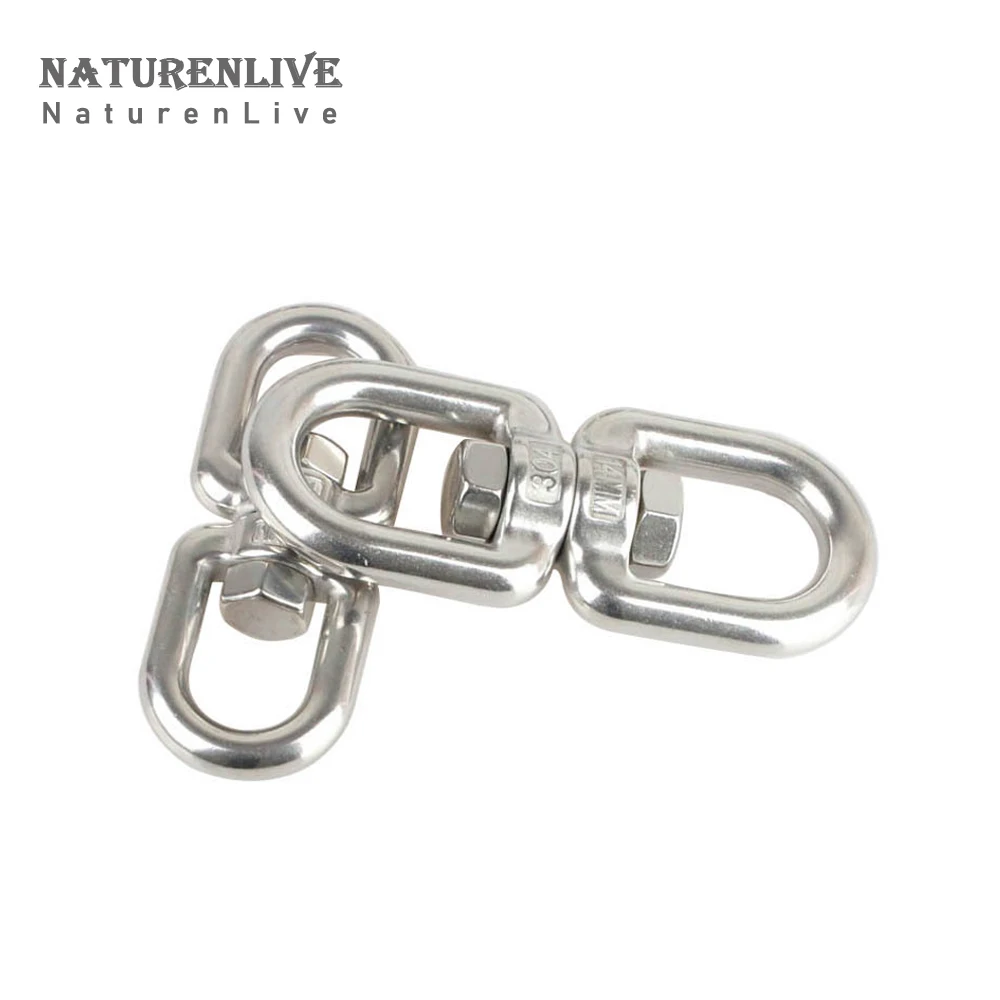 2/4Pcs M4-M16 Double Ended Swivel Eye Hook 304 Stainless Steel Eye to Eye Swivel Shackle Ring Connector for Marine Mooring Swing