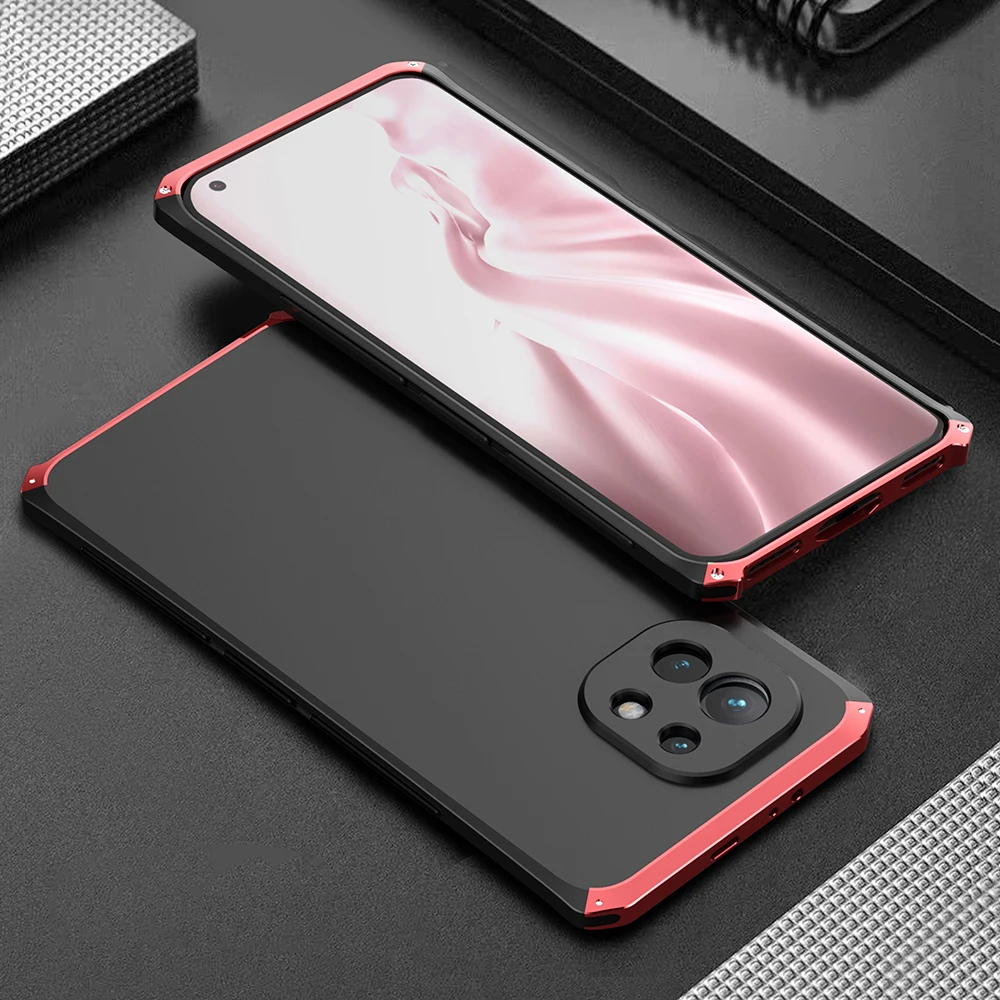 

Dropshipping Anti-fall Metal Frame PC Back For Xiaomi 11 Mi11 M11 Xiaomi11 Aluminum Alloy Bumper Case Cover