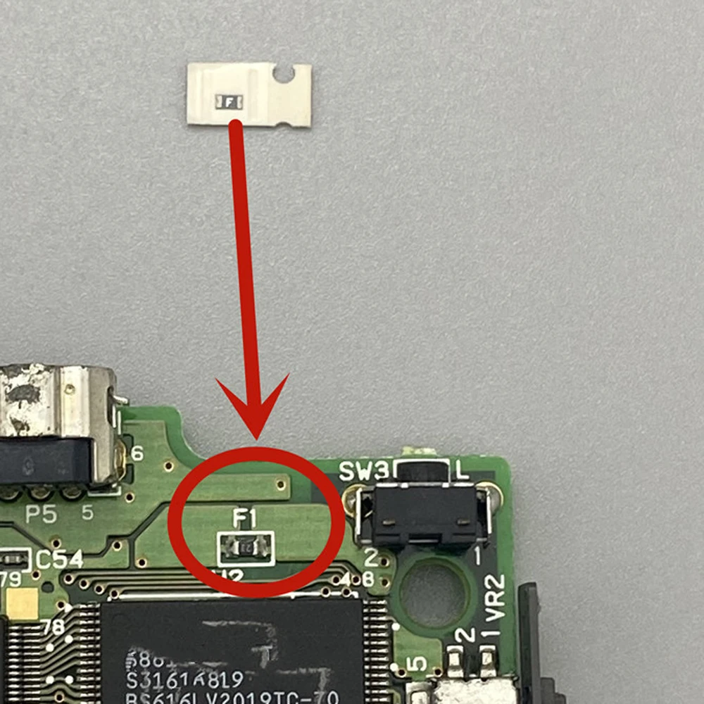 Fusible de placa base de alta calidad para consola de juegos GBA SP, reemplazo de reparación de fusibles F1 F2