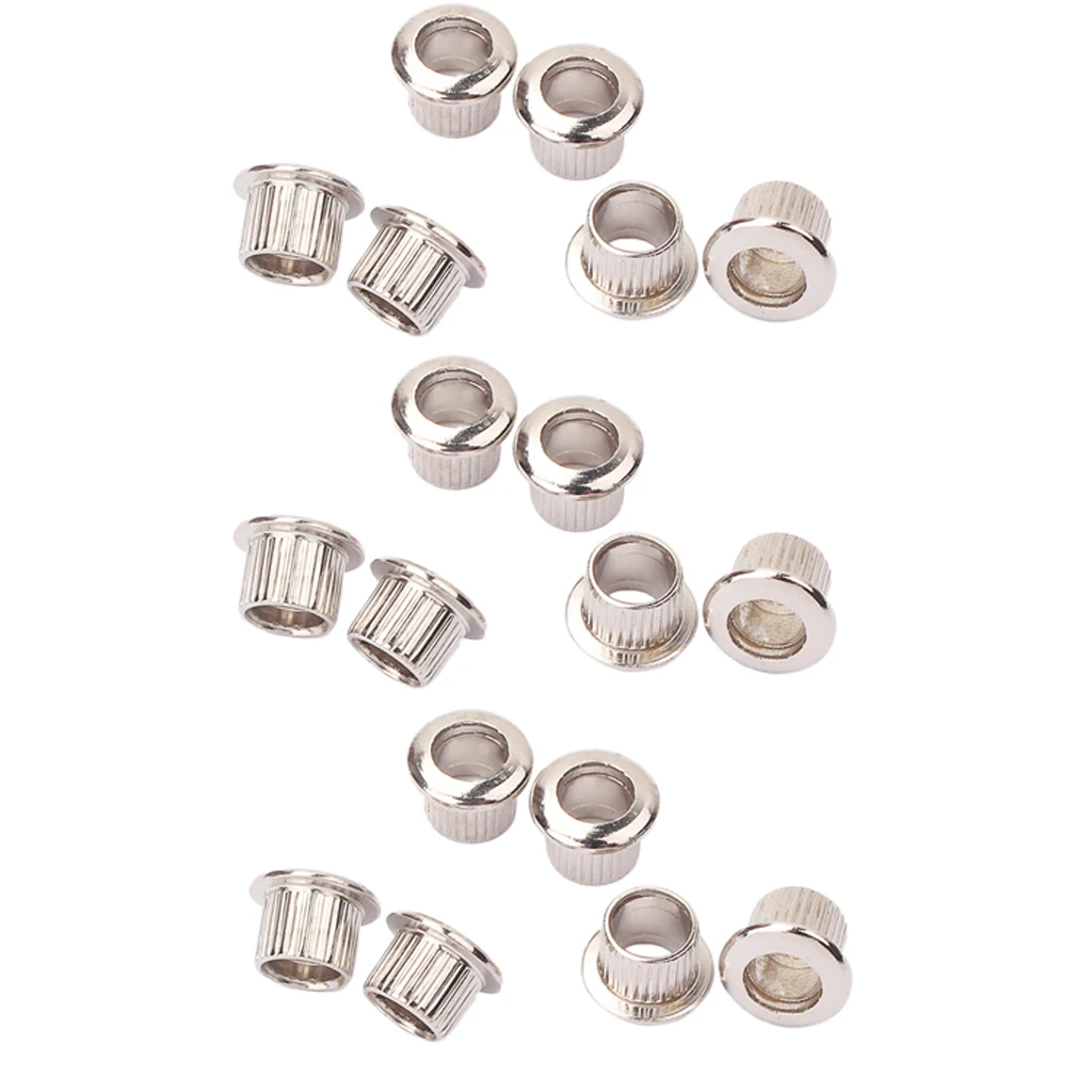 18 pcs Nickel 10mm Metal Vintage Guitar Tuner Conversion Bushings Ferrules