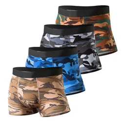 4pcs/Lot mens boxers Camo Men's boxer briefs Cotton Modal Camouflage Underpants Man Classic sexy underwear for men