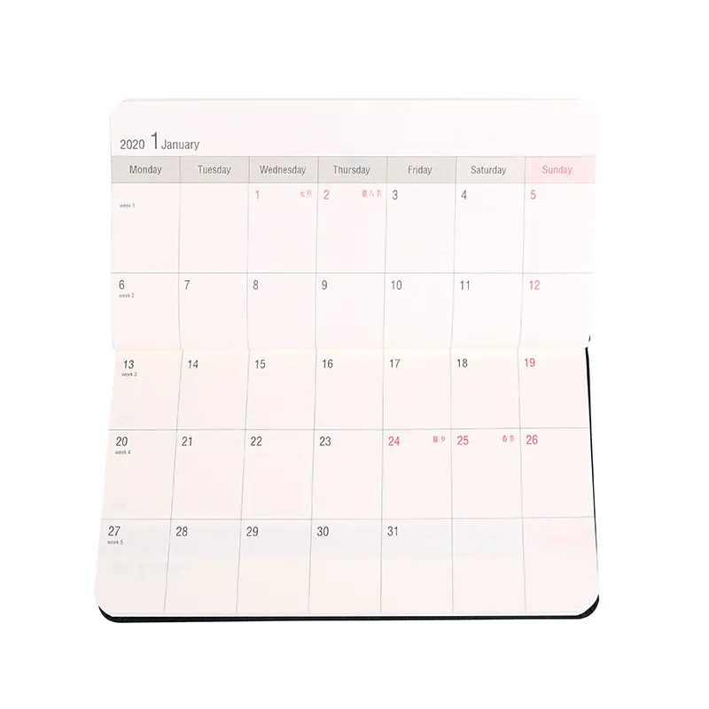 Agenda 2020 Weekly Planner Monthly Notebook Diary  Defter Min Note Book Notepad Accessories Organizer Small Grid School