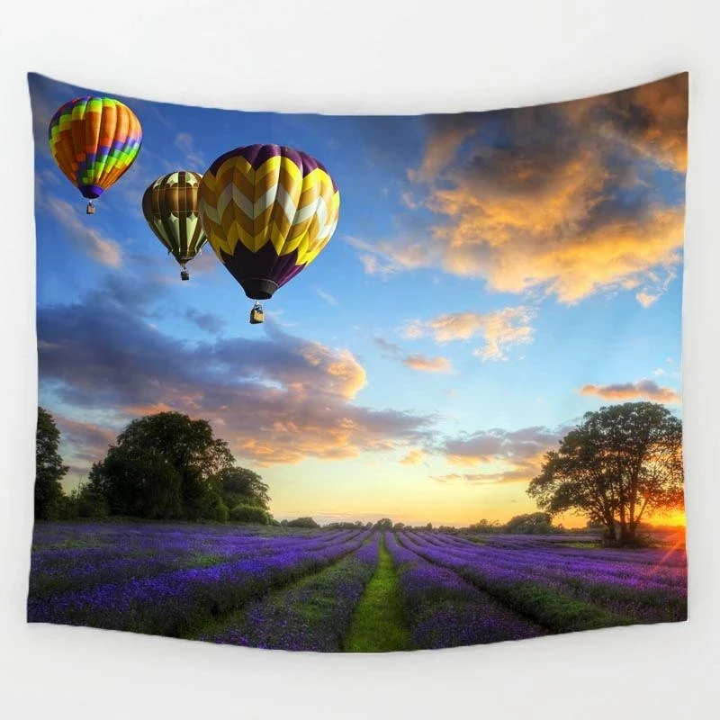 2021 New Air Balloon Landing Tapestry Printed Wall Hanging Tapestry Polyester Tapestry