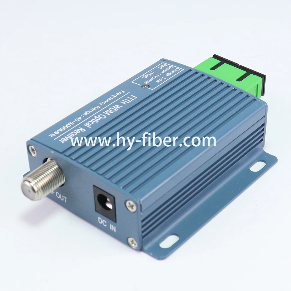 

CATV GEPON Mini FTTH Receiver, Fiber Optical, WDM Node, RF Converter, Triplexer, Minimode Indoor, AGC, 1310nm, 1490nm, 1550nm