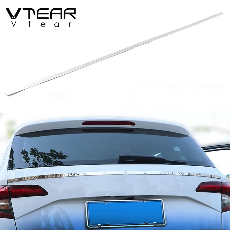 Vtear for Skoda Karoq Rear Door License Tailgate Bumper Frame Plate Trim Lamp Trunk Hood Accessories Exterior Mouldings Auto 23