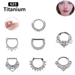 1PS G23 Titan & Kupfer Zirkon 16G Stäbe Nasenring Septum Piercings Echte Creolen Knorpel Ohrstecker Mode Körperschmuck
