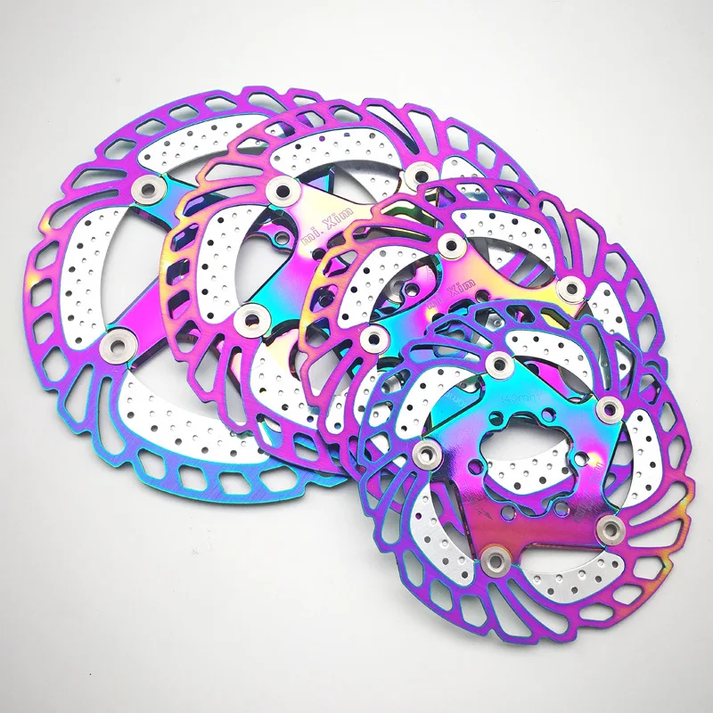 2020 New rainbow MTB Mountain Bike Cooling Brake Rotors Road Floating Bicycle Brake Six Nail Disc 140/160/180/203mm