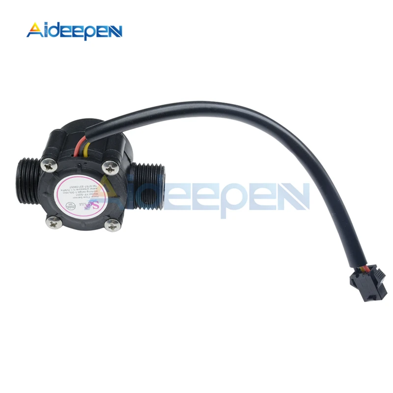 DC 5V-18V Water Flow Sensor Flowmeter Hall Flow Sensor Water Control Liquid Flow Sensor Switch 12V 1-30L/min 2.0MPa YF-S201