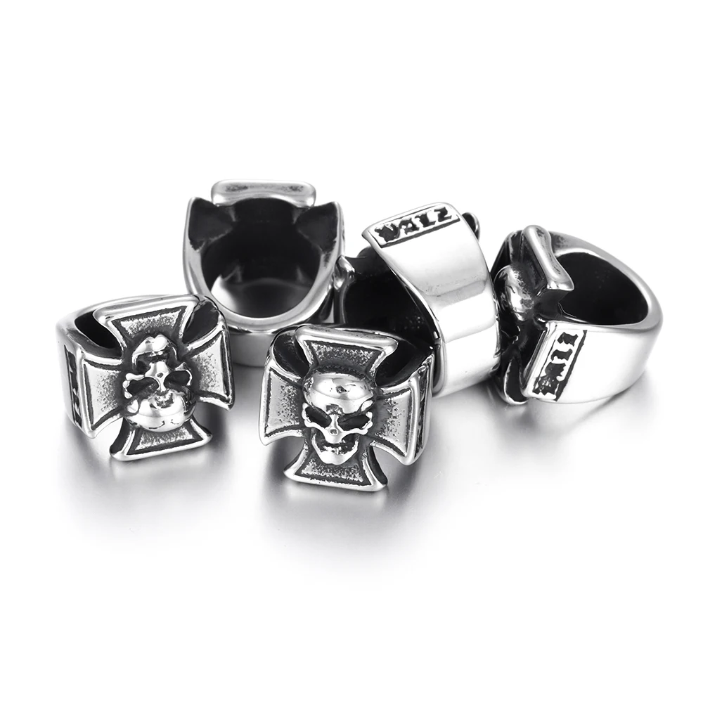 Stainless Steel Large Hole Beads Skull Predators Charms Sliders Fit 8mm Leather Bracelet Making Jewelry DIY Findings Bead
