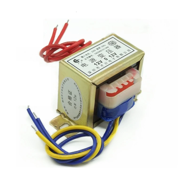 Аудио трансформатор EI48 DB-12VA, 12 Вт, 220 В в переменный ток 6 в/9 В/12 В/15 В/18 В/24 В/одиночный/двойной низкочастотный изолированный силовой трансформатор
