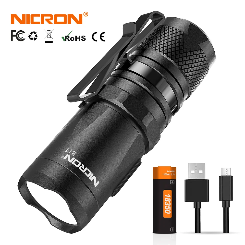 

NICRON B11 Mini LED Flashlight Super Bright 950 Lumen USB Rechargeable IP67 Waterproof 6 Modes Torch Light Household Outdoor etc