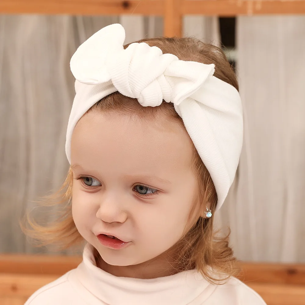 Baby Headband Cotton Girl Headbands Autumn Winter Infant Knot Hair Bands Toddler Tie Knot Headwrap Children Ear Warmer Turban