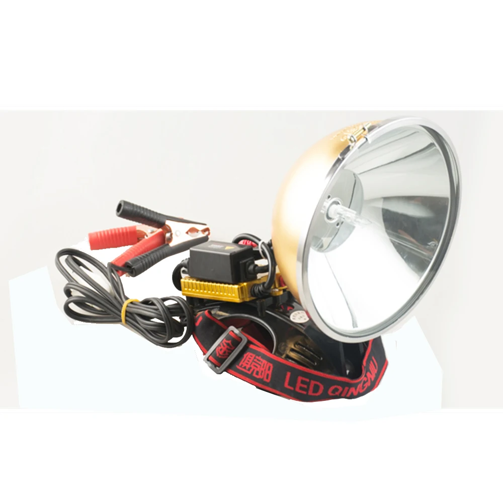 Super strong 220W strong light long-range HID headlight adjustable focus 12V xenon hunting light bright 100W headlamp