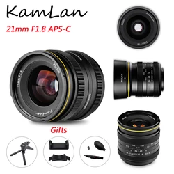 Kamlan 21mm F1.8 APS-C Camera Lens Manual Focus For Fujifilm FX M4/3 Mount Canon EOS-M Sony E Fuji X Mirrorless Camera A6000 5T