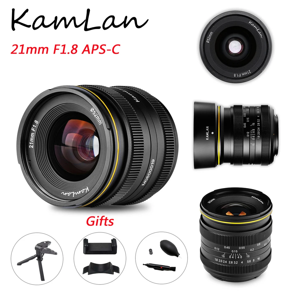 KamLan レンズ 2本セット 50mm F1.1 & 21mm F1.8 Kamlan 21mm F1.8 APS-C Camera Lens Manual Focus For Fujifilm FX M4