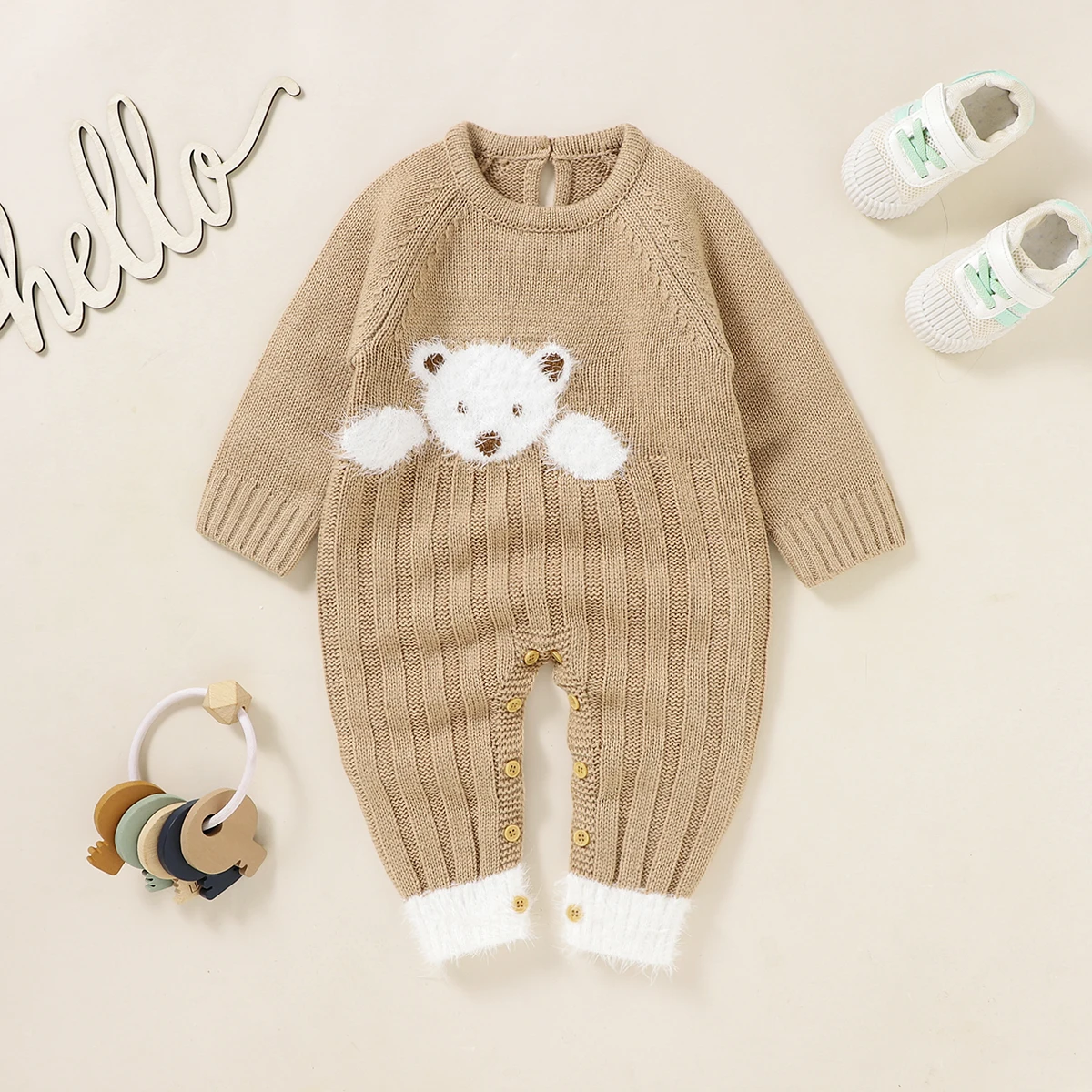 Baby Rompers Long Sleeve Newborn Infant Boys Girls Knitted Sweaters Jumpsuits Outfits Autumn Winter One Pieces Children Overalls