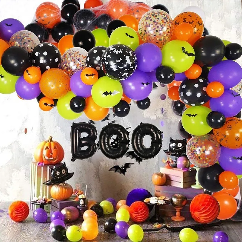 

Halloween Balloon Decoration Set 3D Bat Ghost Festival Party Background Wall Decoration Supplies