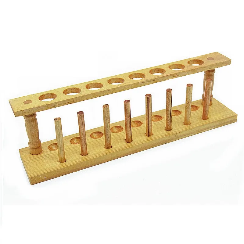 Wooden Drying Rack For Test Tubes Wooden Holder Suitable For Tube Diameter 21 mm Dry Stand 8 Well