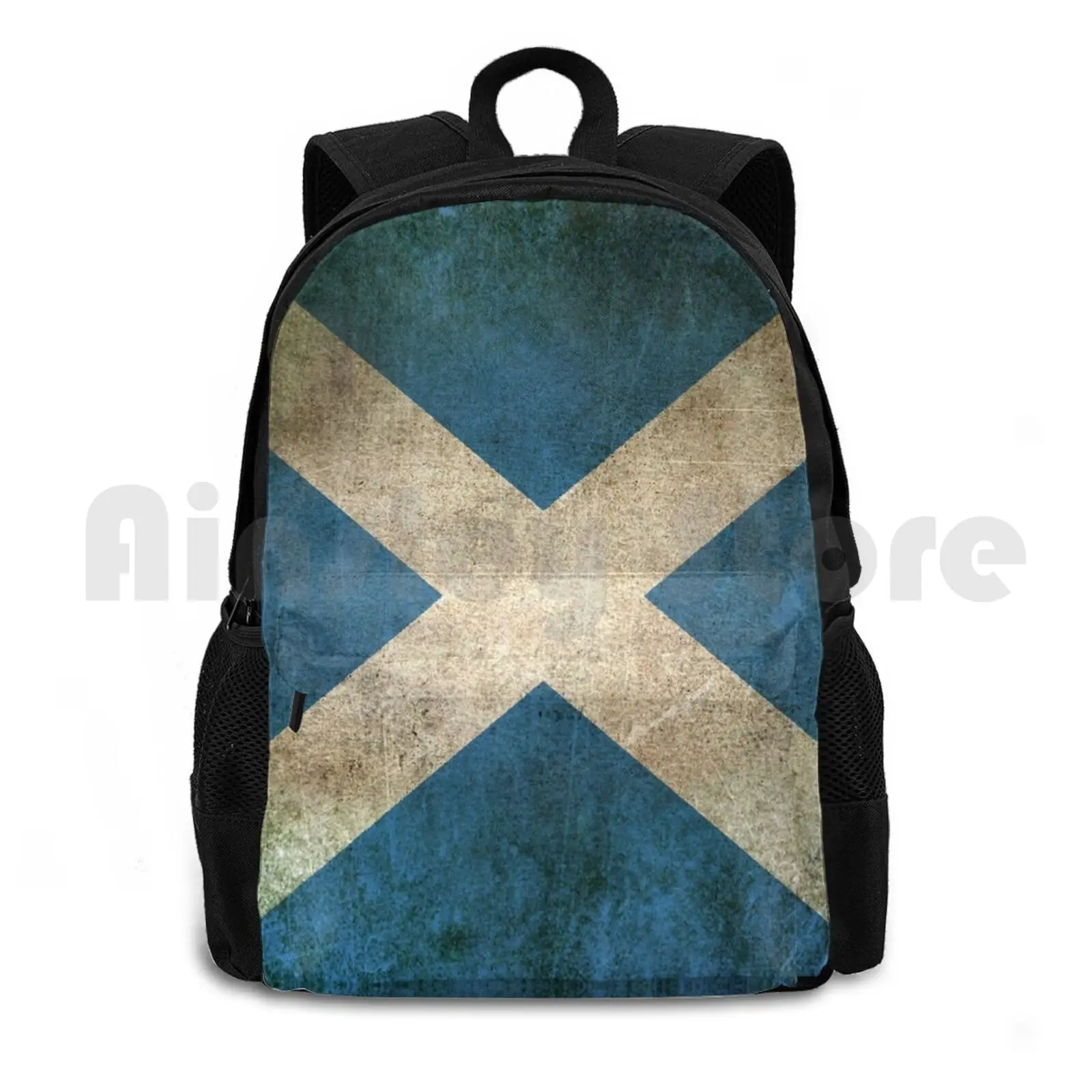 Old And Worn Distressed Vintage Flag Of Scotland Outdoor Hiking Backpack Riding Climbing Sports Bag Vintage Scottish Flag Old