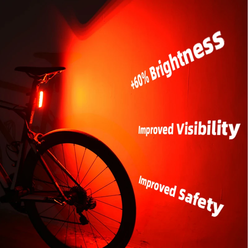 XlitET Auto Start Stop Brake Sensing Flashlight For Bicycle Rear Light LED USB Charging Cycling Enfitnix XlIte100 Taillight