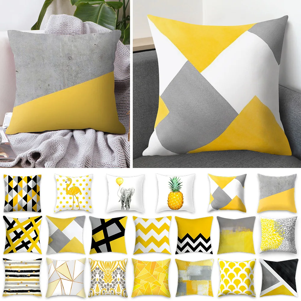 Pineapple Leaf Yellow Pillow Cross Border Hot Selling Pillow Pillow Car Cushion Sofa Pillow Northern Europe