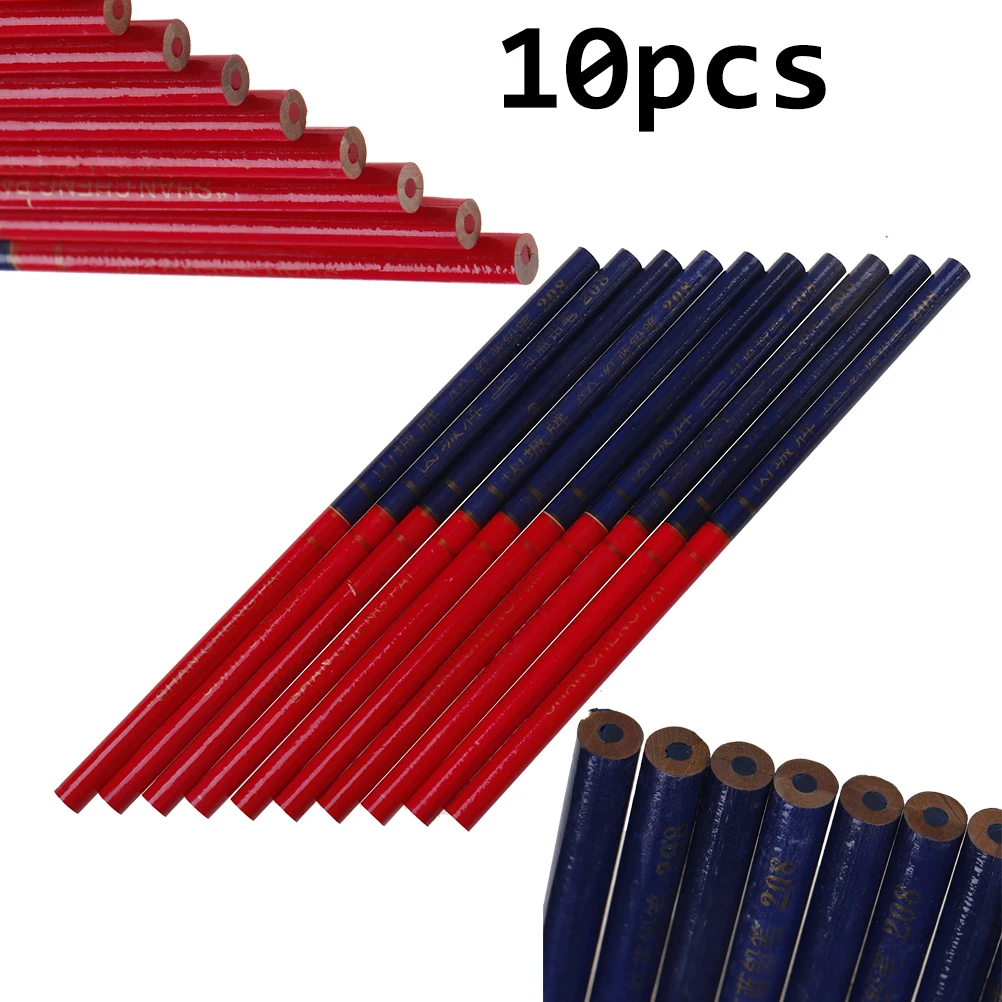 10Pcs matite colorate doppie matite blu e rosse per carpentiere matite per usi speciali disegno Set di matite cancelleria per ufficio