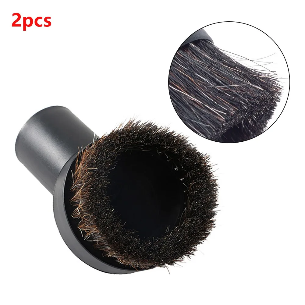 2pcs Round Horsehair Brush Tool Vacuum Cleaner Parts Mixed Horse Hair Dusting Brush For Inner Diameter 32mm Vacuum Cleaners