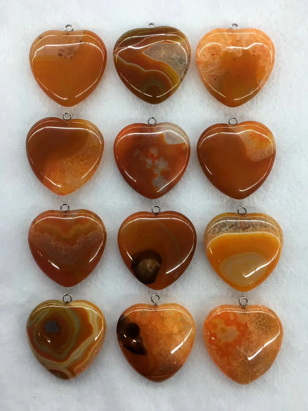 Charming Beautiful Multi Color 5pcs/pack Natural Quart Agate Carnelian Bead Pendant,40mm Heart Gem Stone Pendant Stone Jewelry