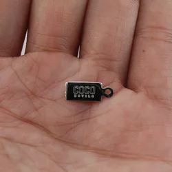 STEEL color corrosion carving LOGO stainless steel tags carving  necklace small pendant labels jewelry part KUNAFIR