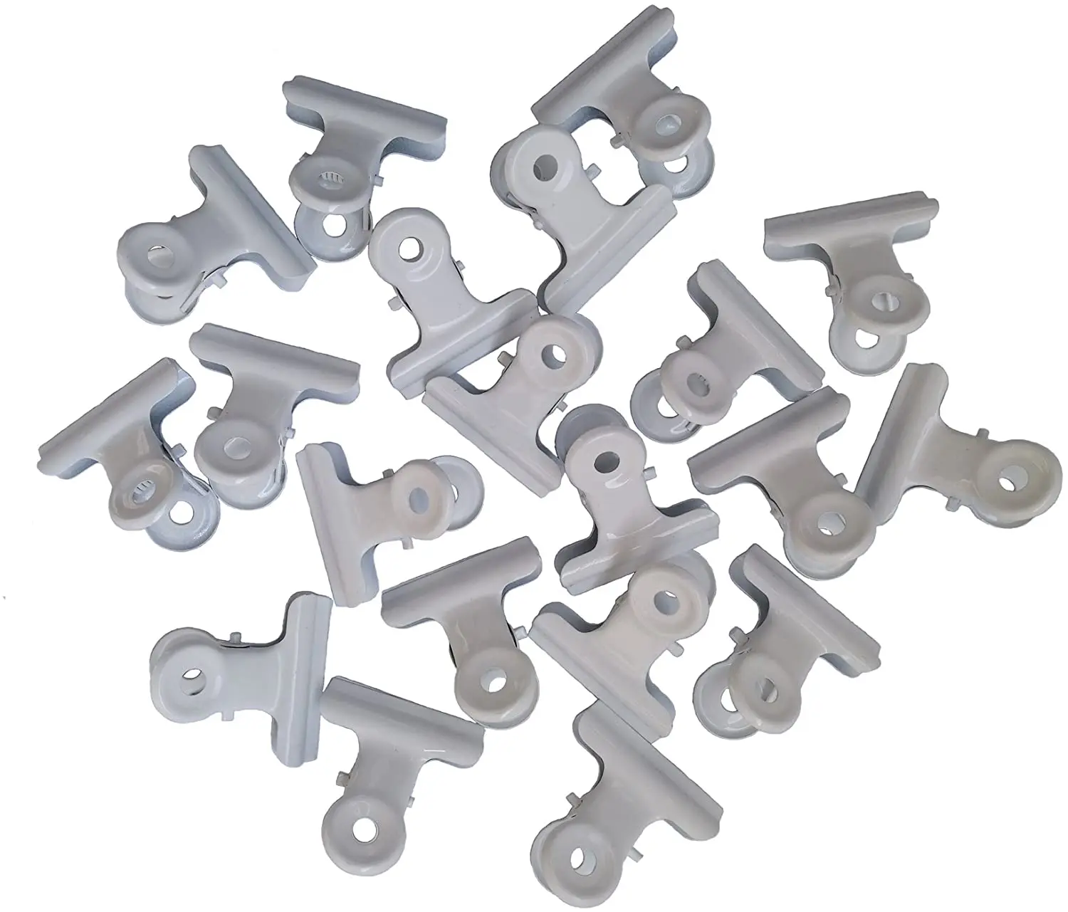 Metal Bulldog Clips - Small - 22mm - White - 10/Pack