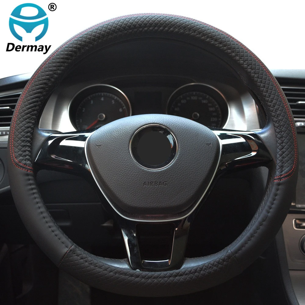 Universal Car Steering Wheel Braid High Quality Leather Anti-Slip 8 Color Car Steering Wheel Cover Car-styling Auto Accessories