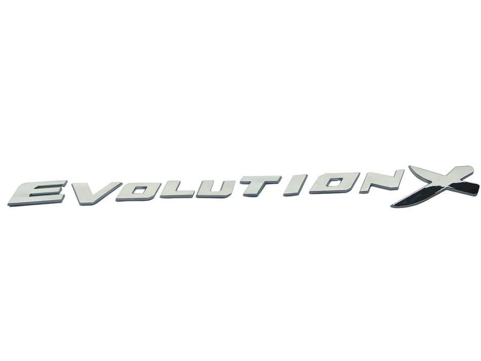 Car styling accessories 3D letter EVOLUTION X letter Badge Emblem For MITSUBISHI Lancer Evo trunk 10 mr Ralliart