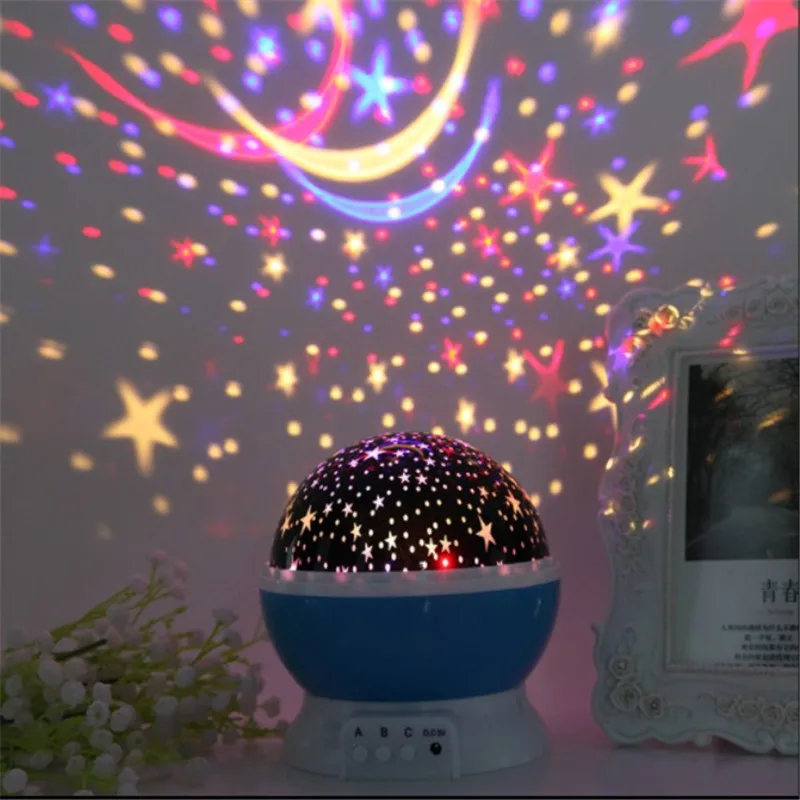 Creative LED Sky Projector Star Moon Rotating Night Lights for Children Kids Baby Bedroom Decor Nursery Birthday Christmas Gift