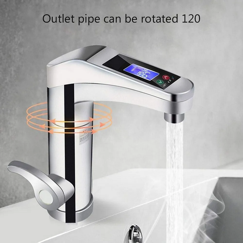 LED Electric Kitchen Faucet Tap Hot Cold Convenient Water Faucet Digital Display Home Bathroom Kitchen Water Heater Accessories