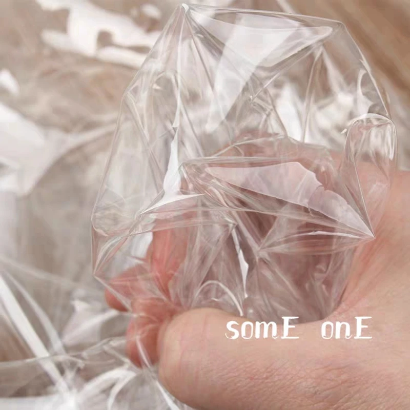 

Transparent TPU Fabric PVC Waterproof DIY Stage Decor Plastic Bag Raincoat Coat Clothes Designer Fabric