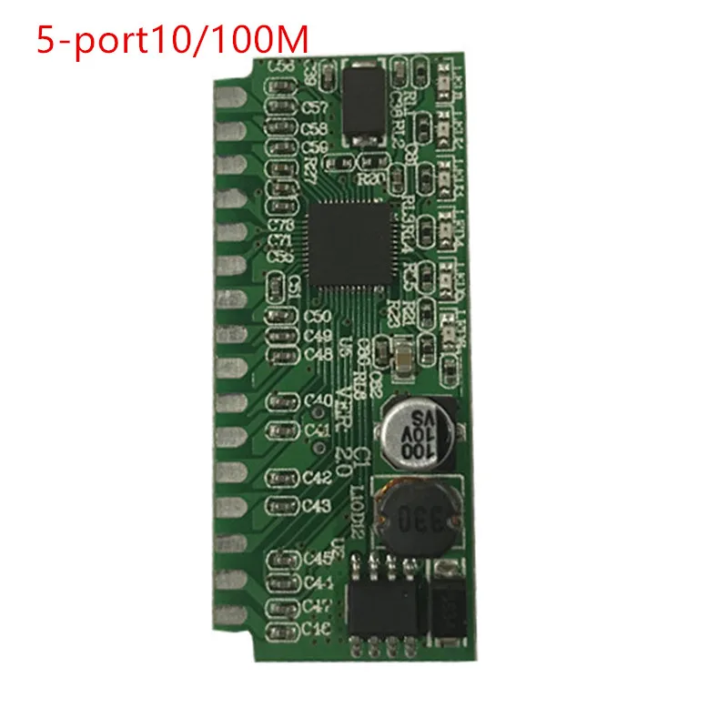 Carte mère de commutateur Gigabit 100M 5 ports, prise en charge de l'emplacement de trou de vis personnalisable, commutateur réseau PBC conception directe d'usine