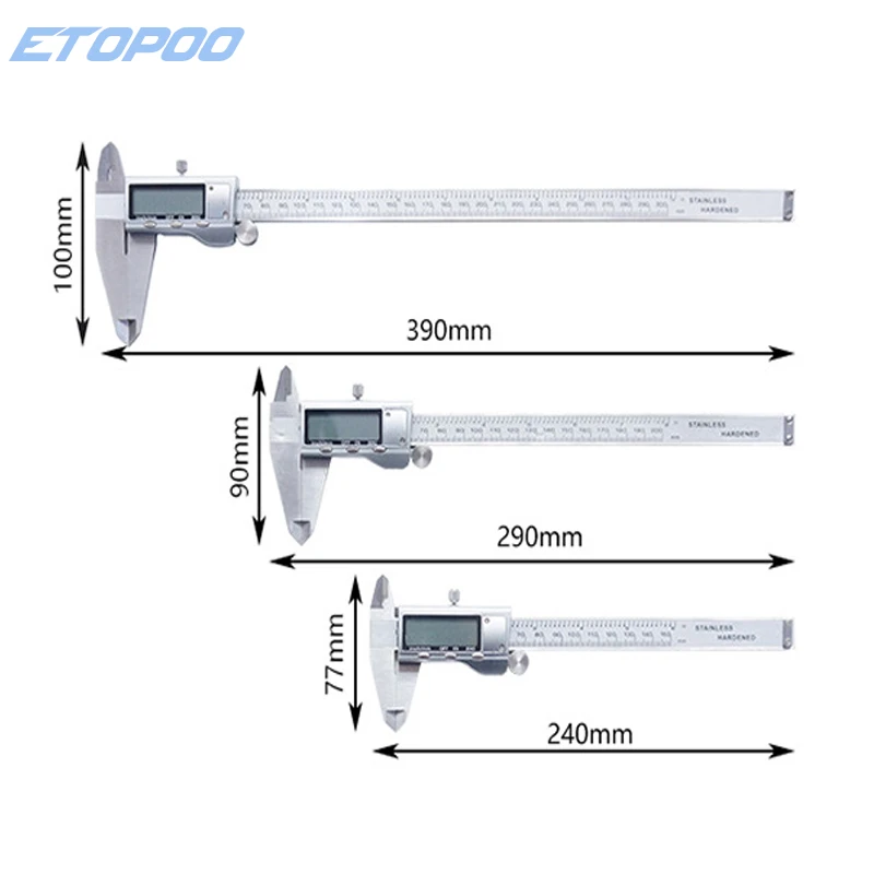 0-300mm 200mm 150mm 0.01mm Stainless steel Metal casing Digital Caliper electronic Vernier caliper micrometer thickness gauge