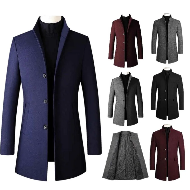 

VXO Men Brand Wool Coat Men Thick Coats Male Fashion High Quality Wool Blend Jackets Warm Outerwear Multiple Styles Overcoats