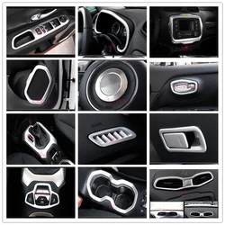 Interior Steering Wheel Reader lamp Gear Knob Cover Trim Chrome Car Styling 2016 2017 2018 For Jeep Renegade Accessories