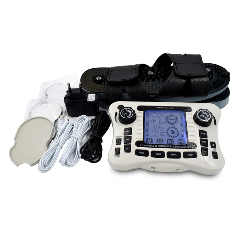 Pulse Pain Relief Massager EMS Dual Channel Output TENS Electronic Pulse Massager Nerve Muscle Stimulator Digital Physiotherapy
