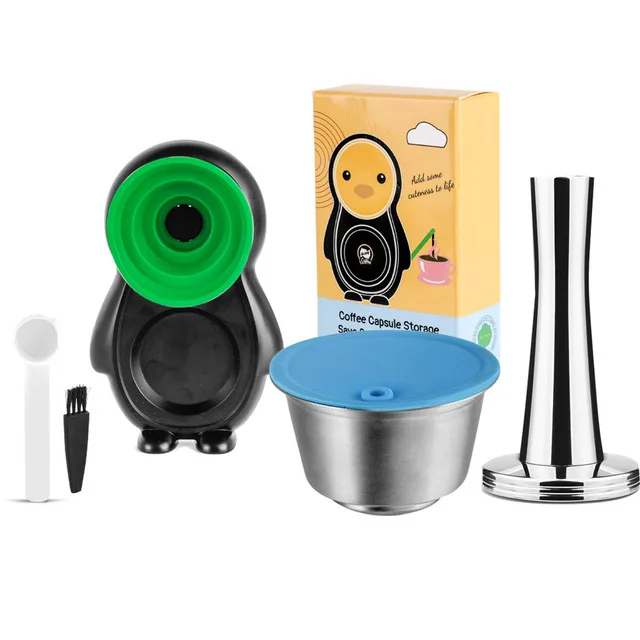 Nachfüllbare Edelstahl Metall wiederverwendbare Dolce Gusto Kapsel Silikonhülle Dolci Gusto Kaffeemaschine Kaffeelöffel mit Clip