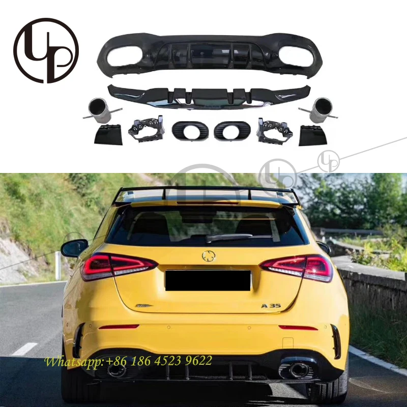 W177 A35 design rear diffuser for W177 sedan hatchback car A class  rear lip 2019-2020y back diffuser A style