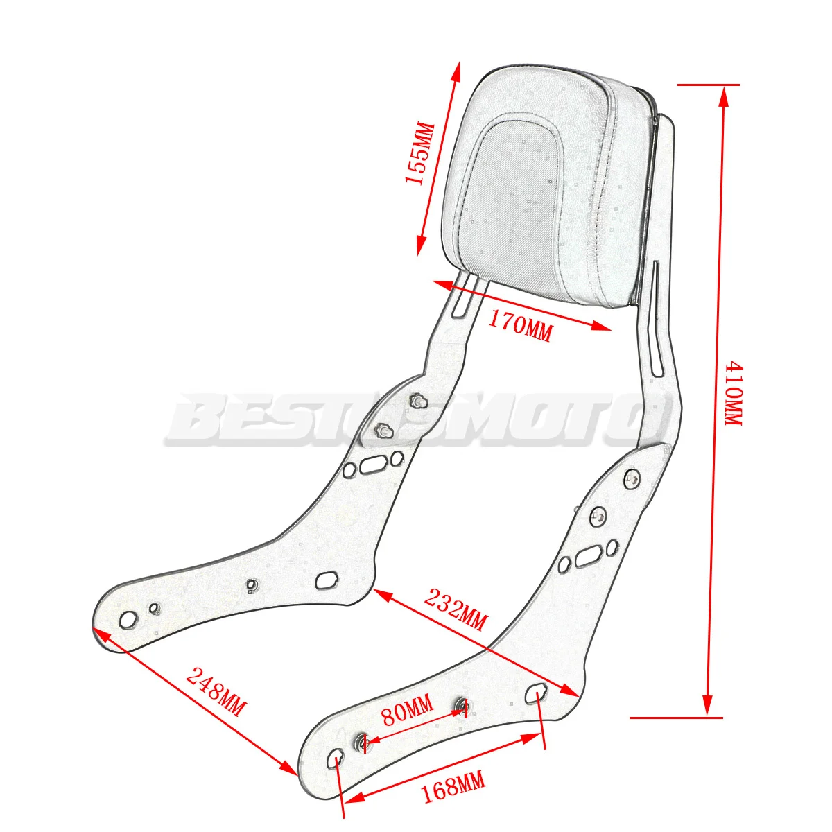 Motorcycle Detachable Backrest Sissy Bar For Kawasaki Vulcan 650 S VN650 2015 2016 2017 2018 2019 2020 2021 2022 2023