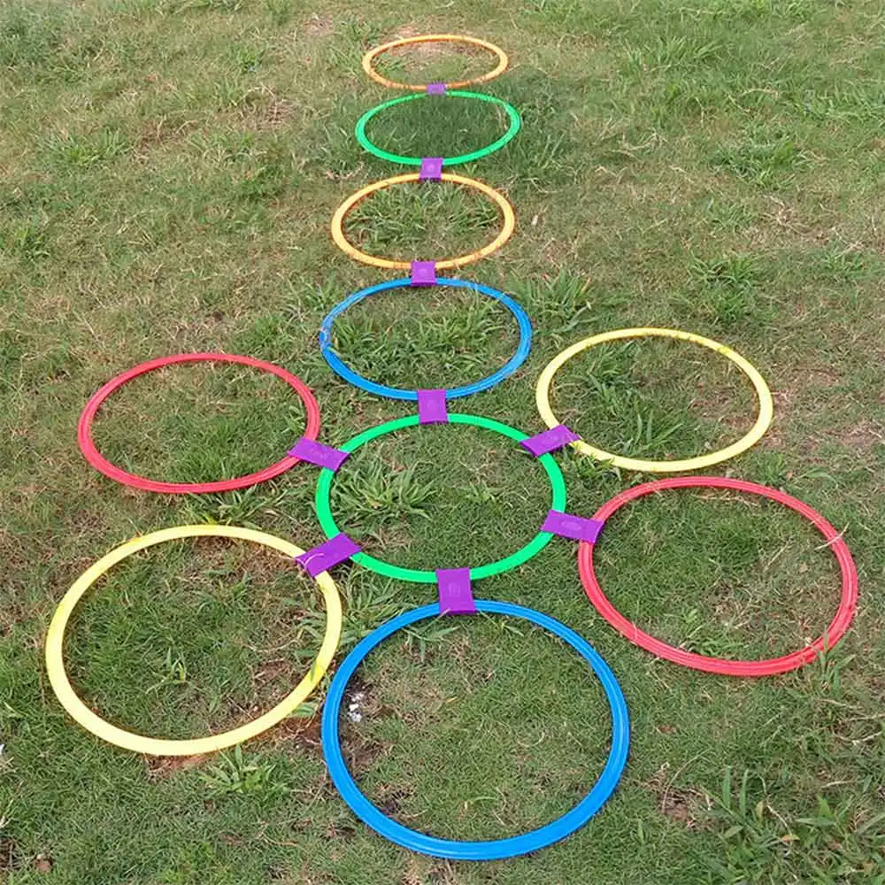 Frog Jumping Game Jumping Rings Outdoor Funny Physical Training Sport Toy Lattice Game Children Toddler Sensory Integration Game