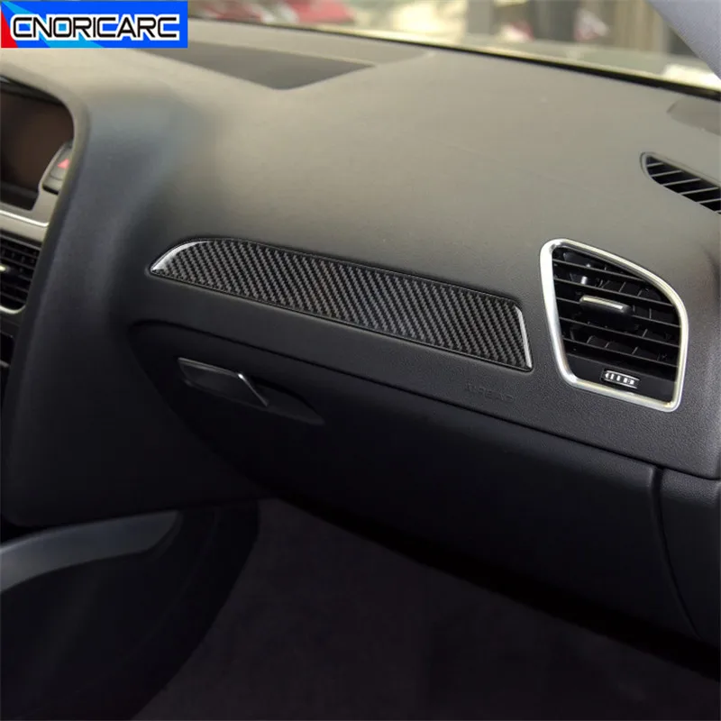 

Car Carbon Fiber Dashboard Co-pilot Panel Decoration Sticker Trim Strip For Audi A4 B8 2010-2016 LHD RHD Modified Accessories