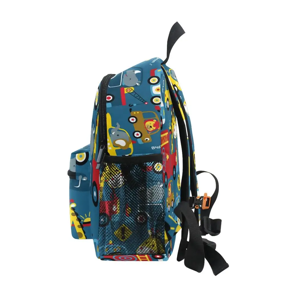 Cartoon with funny drivers Children school Backpacks kids princess Primary School Bags boys Waterproof Schoolbag kids Mochila