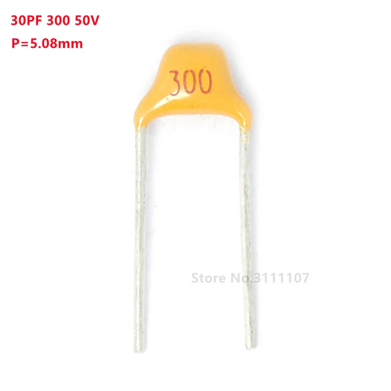 

100pcs/lot Multilayer ceramic capacitor 30PF 300 50V P=5.08mm