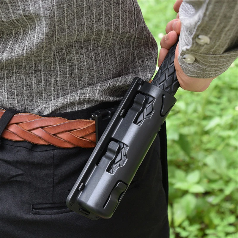 Imagem -03 - Retrátil Baton Case Coldre Rotação de 360 Graus Universal Extensible Edc Self Defense Outdoor Survival Tool