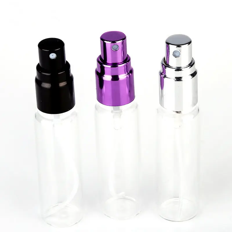20 adet/grup 5ml 10ml seyahat taşınabilir cam parfüm şişesi sprey şişeleri örnek boş kaplar atomizer Mini doldurulabilir şişeler